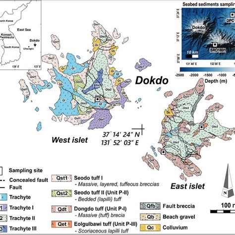 Geological Map Of Dokdo Island Revised From Sohn And Park 1994