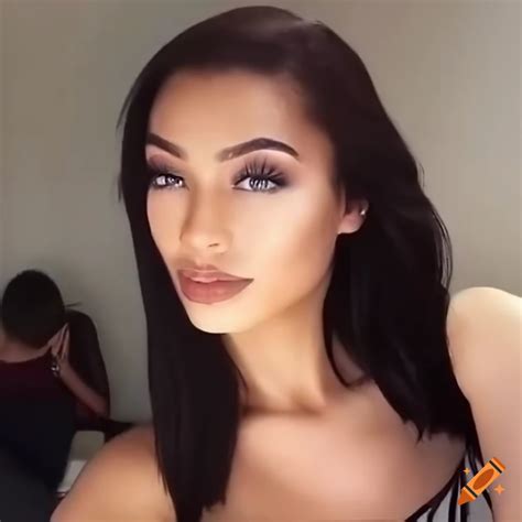 Feminine Glamorous Pretty Racially Ambiguous Beauty With Large Doe Eyes Modeling Video Cam