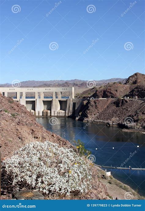 Parker Dam Holding Back The Colorado River Stock Image Image Of