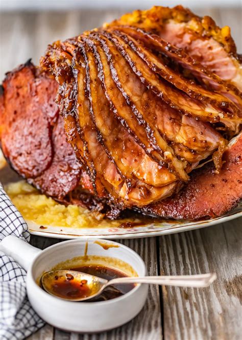Sliced Spiral Ham With Brown Sugar Glaze Pork Ham Food Pork Holiday