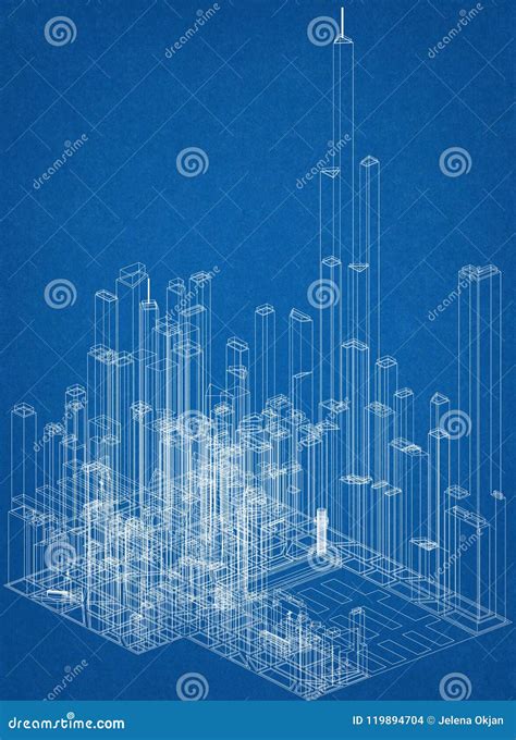 Skyscrapers Concept Architect Blueprint Stock Illustration