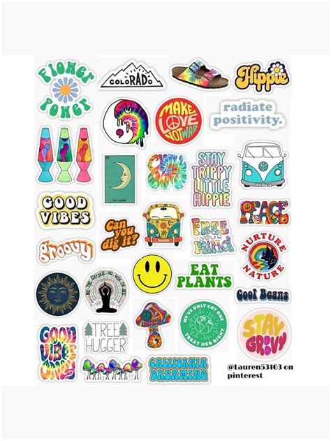 Hippie Sticker Pack Sticker By Lauren53103 Redbubble Hippie