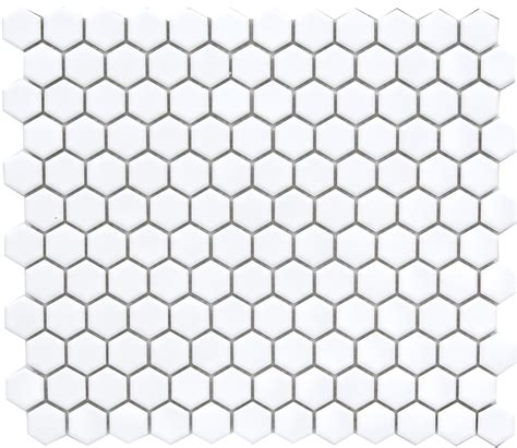 White Matte Hexagon Mosaic Porcelain Tile Cc Mosaics Collection By