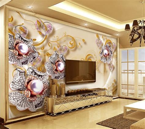 Beibehang Custom Wallpaper Hd Jewelery Diamond Silver