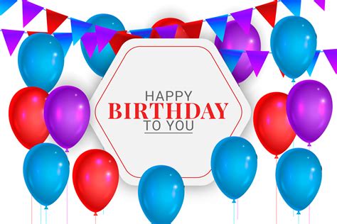 Elegant Balloon Happy Birthday Celebration Use For Card Banner Template