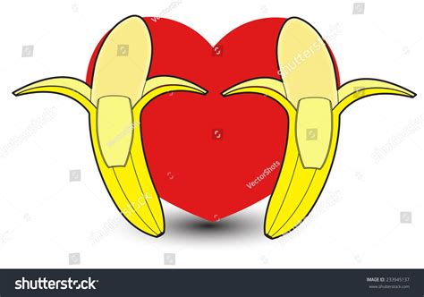 Heart Bananas Vector Stock Vector Royalty Free 233945137 Shutterstock