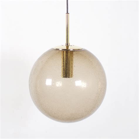 3 X Globe Hanging Lamp By Glashütte Limburg 1970s 56665