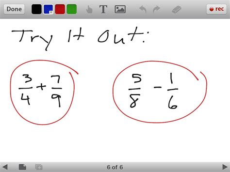 Adding And Subtracting Fractions Less Than 1 Math Showme