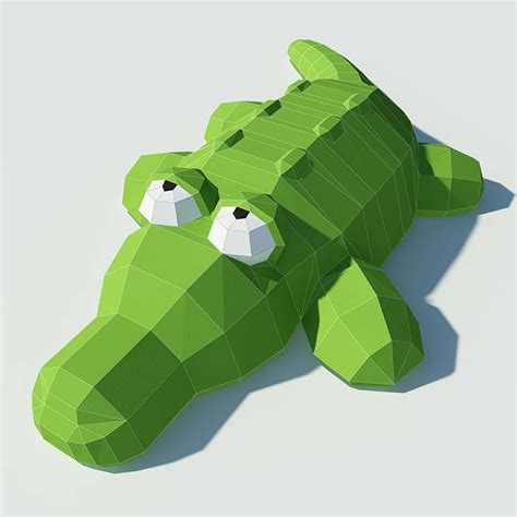 3d Model Of Crocodile For Papercraft Papercraft Low Poly Paper Decor