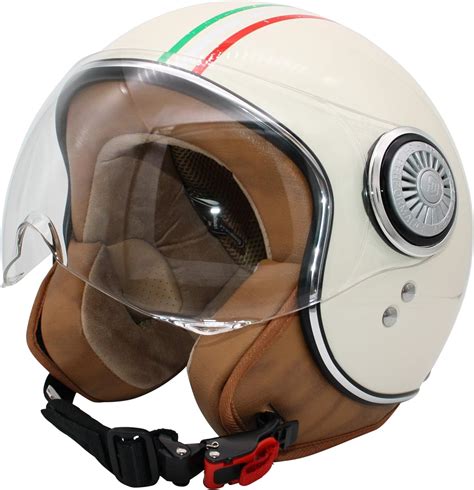 Monaco Jet Helm Met Vizier Retro Pilot Helm Voor Brildragers
