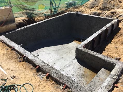 Concrete shell after spraying concrete - Pool Repairs Perth WA