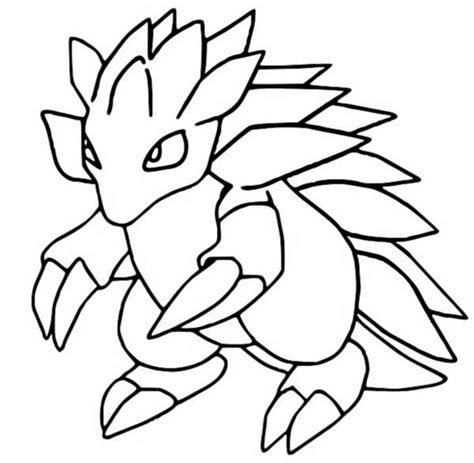 Pokemon Sandshrew Coloring Pages Sketch Coloring Page