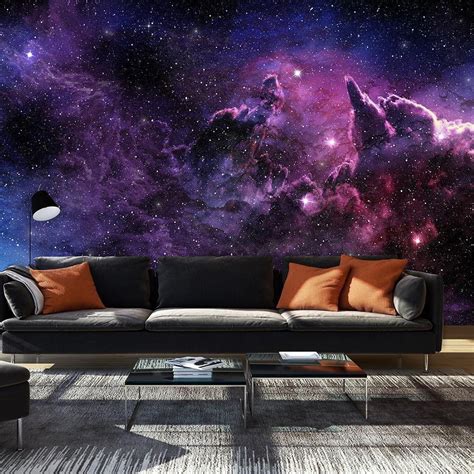 Tiptophomedecor Peel And Stick Space Wallpaper Wall Mural Purple