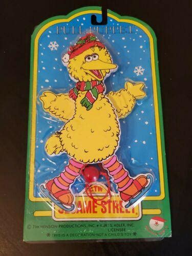 Vintage Kurt S Adler Sesame Street Big Bird Pull Puppet Christmas