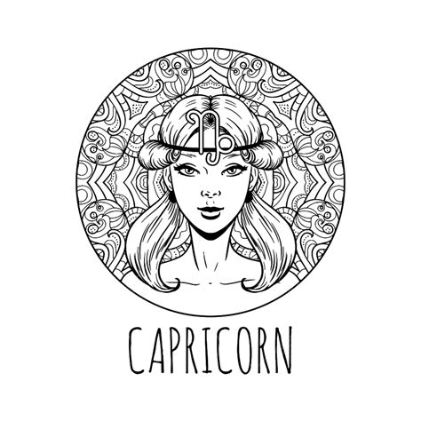 Ilustraciones Del Signo Del Zodiaco Capricornio Png Decorativo Mujer