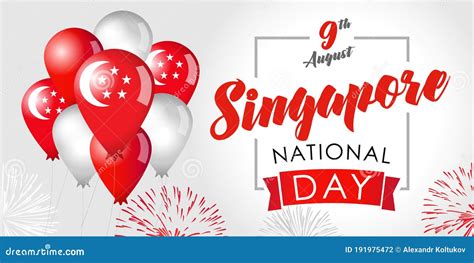 August 9 Happy Singapore National Day Stock Vector Illustration Of