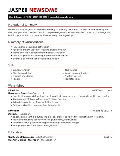 Cosmetology Esthetician Resume Examples For 2024 Templates And Tips