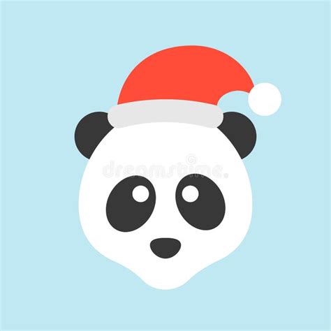 Panda Wearing Santa Hat Silhouette Icon Design Stock Vector