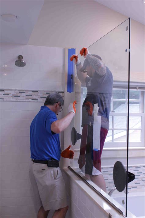 Installing Custom Shower Glass Enclosure Concord Carpenter