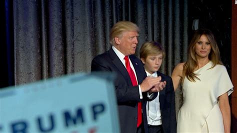 Barron trump received internet fame on the night of election for looking drowsy during donald trump's early morning acceptance speech. Barron becomes "First Boy" since JFK Jr - CNNPolitics