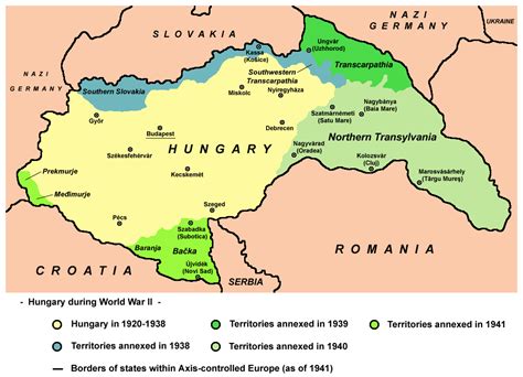Hungary In 1941 With Territories Annexed In 1938 1941 Second Vienna