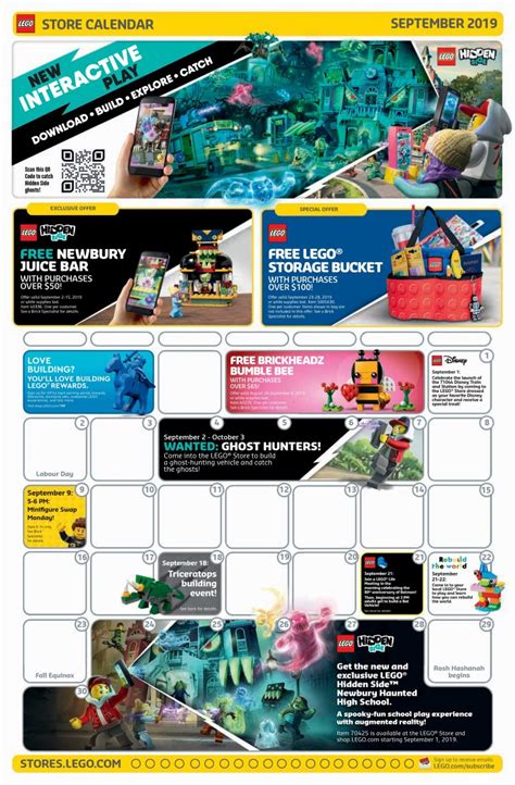 Lego September 2019 Store Calendar Promotions And Events The Brick Fan