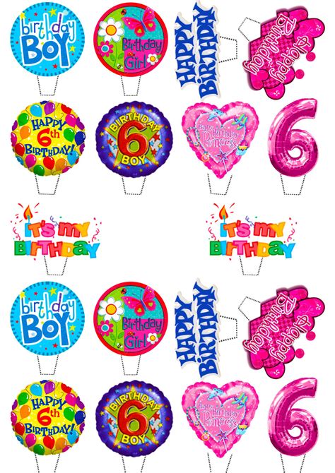 6th Birthday Boy And Girl Edible Cup Cake Toppers 36 Standup Fairy