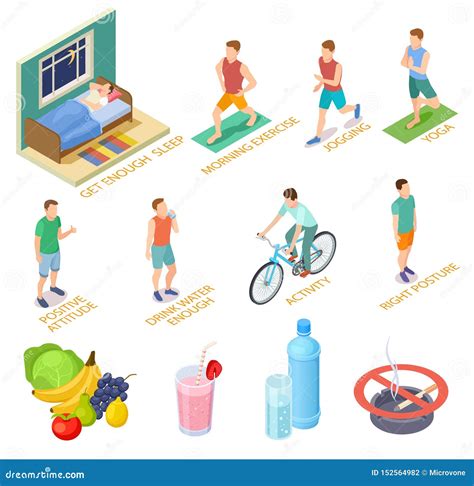 Healthy Lifestyle Isometric Concept Regular Exercises Medical