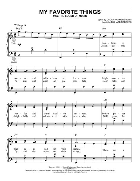 My Favorite Things Lyrics Printable Download And Print In Pdf Or Midi Free Sheet Music For My