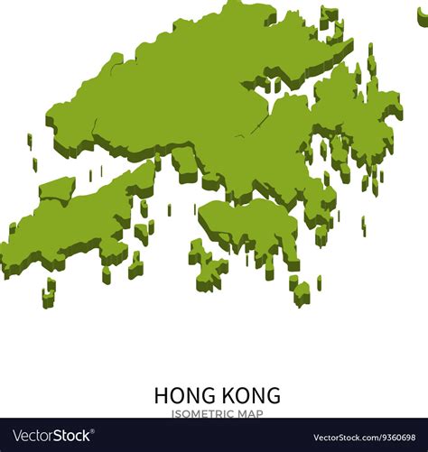 Isometric Map Of Hong Kong Detailed Royalty Free Vector