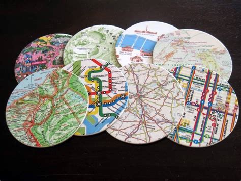 Map Coasters And Memories Map Crafts Map Coasters Diy Coasters