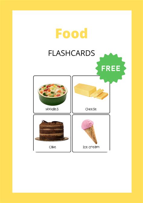 Flashcards Food Words Speech Therapy