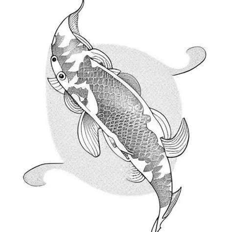 Geometric Koi Fish Shading Tattoo Idea Blackink Ai
