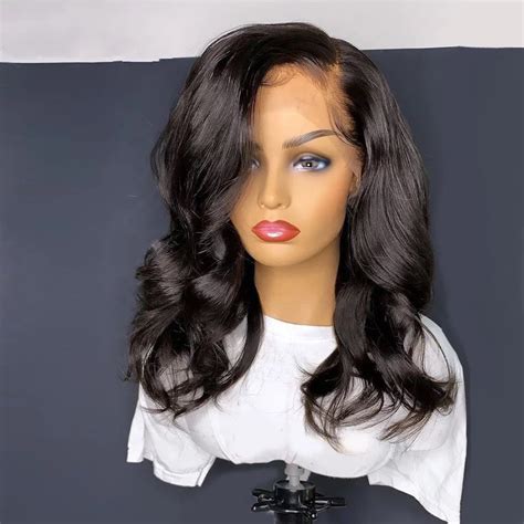 Body Waves Colour 1b Lace Frontal Wigs Human Hair Wigs Etsy
