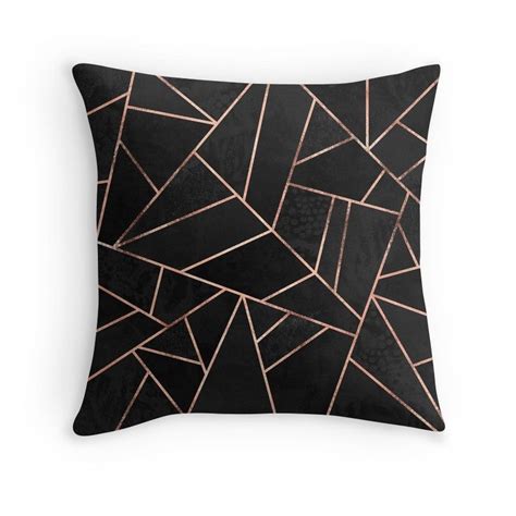 Black And Rose Gold Throw Pillow By Elisabeth Fredriksson Navy Throw