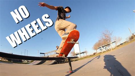 Skaters Perform Impressive Tricks While Riding Skateboards Without Wheels