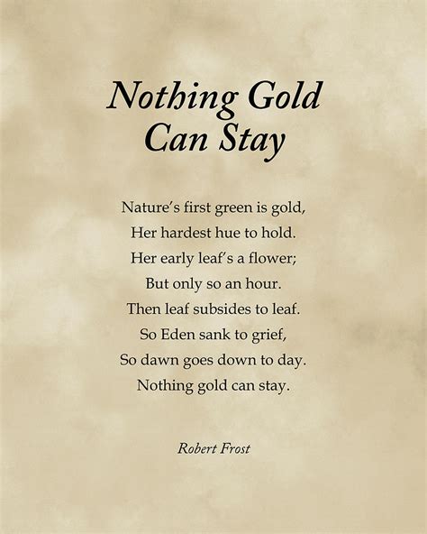 Nothing Gold Can Stay Robert Frost Poem Typography Print 3 Digital