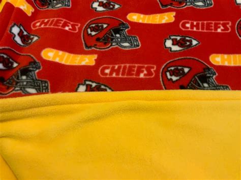 Sewn Kansas City Chiefs Fleece Blanket Etsy