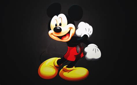 Papel De Parede Ilustração Mickey Mouse Crianças Amarelo Desenho