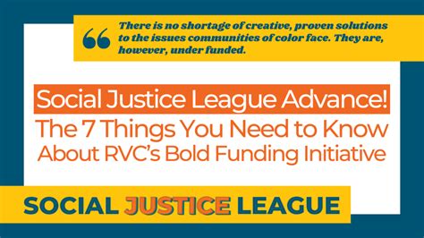 Social Justice League Advance The 7 Things You Need To Know About Rvc