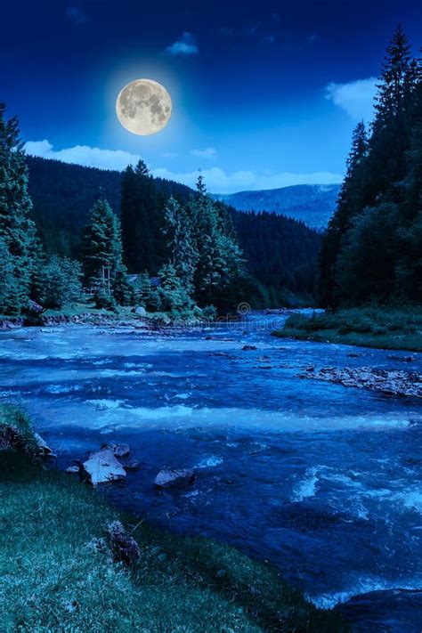 Mountain River At Night Stock Photo Image Of Landscape 35520126