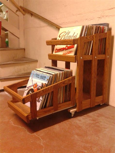 Rc4 Vinyl Record Cabinet With Drawer Slide Vinyl Record Cabinet