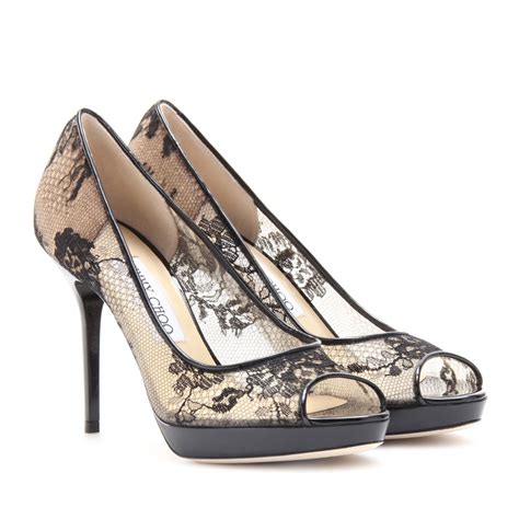 Lyst Jimmy Choo Luna Lace Platform Pumps In Black