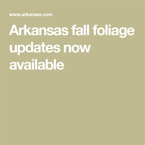 Arkansas Fall Foliage Updates Now Available Arkansas