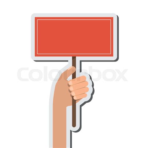 Hand Holding Sign Icon Stock Vector Colourbox