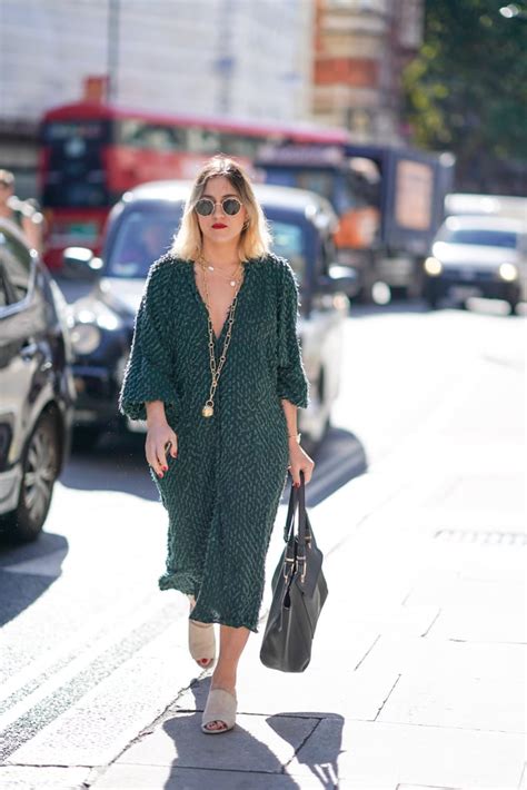 wear it with mules and a chunky necklace how to wear a midi dress popsugar fashion uk photo 22
