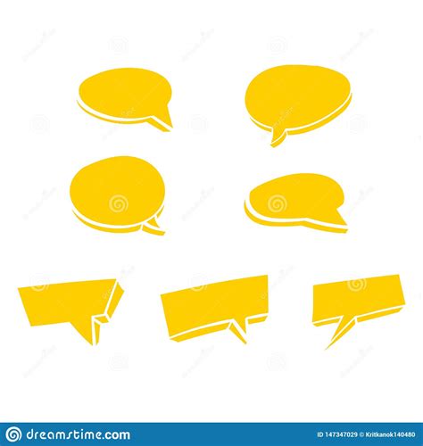 Yellow Speech Bubble Doodle Vector Stock Illustration Illustration Of