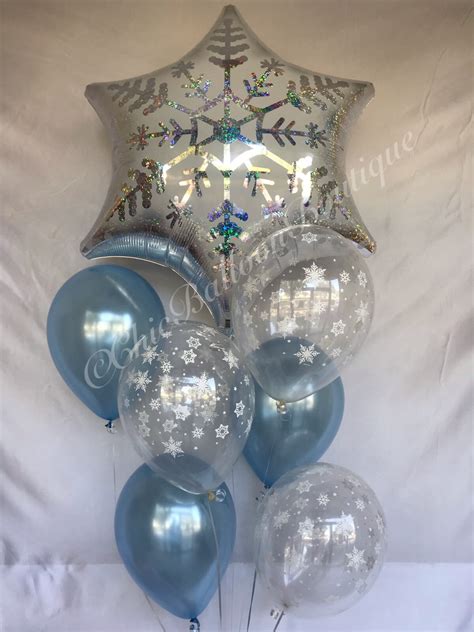 Winter Wonderland Balloons Snowflake Balloon Blue And Etsy
