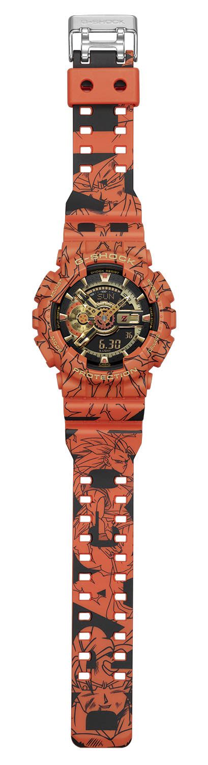 The orange body and case associated with the dragon ball theme. G-Shock Dragon Ball Z Digital Watch, Orange and Black ...
