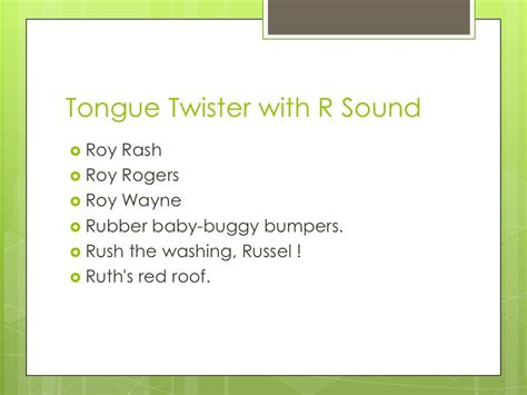 Tongue Twister With R Sound